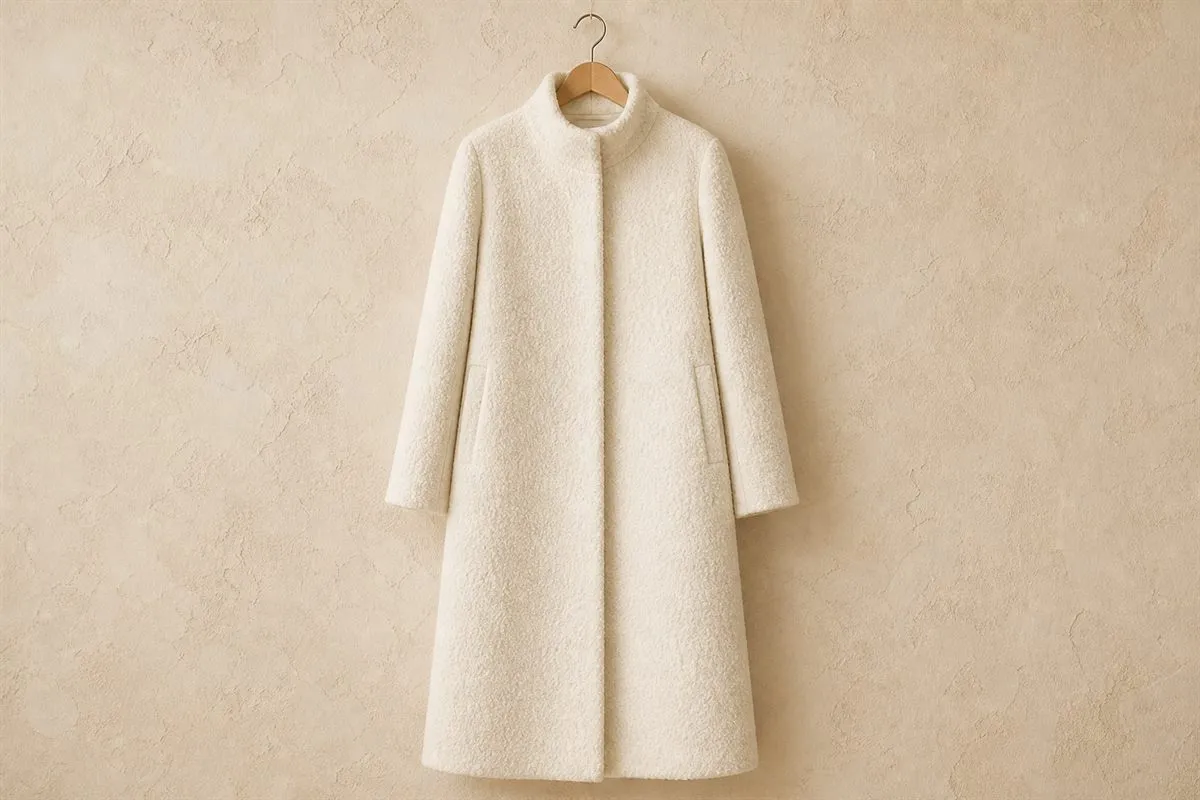 Manteau Long en Laine Bouclée — Essentiel