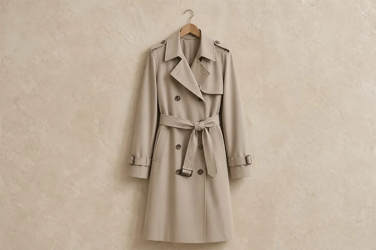 Collection Trench Mi-Long en Gabardine Fluide