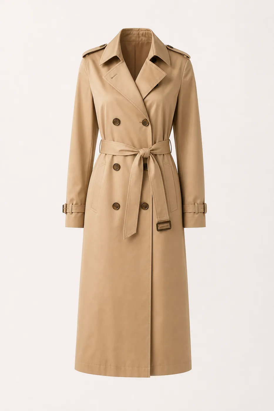 Trench Long en Coton Enduit — Serie 13